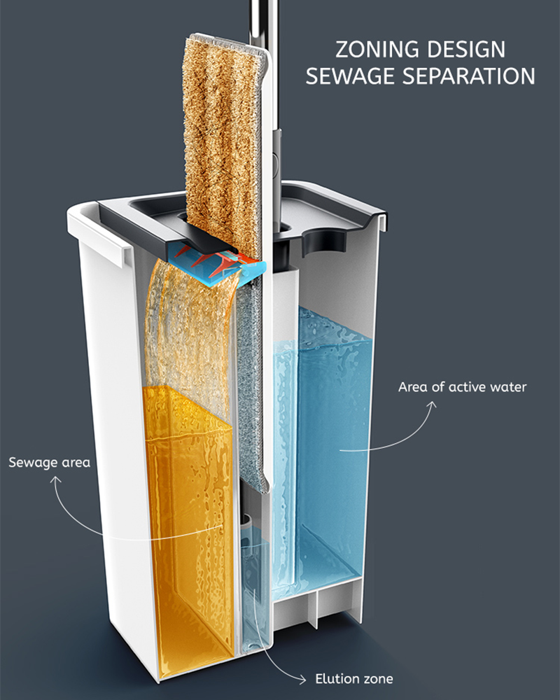 깨끗하고 더러운 물 분리 걸레통 세트